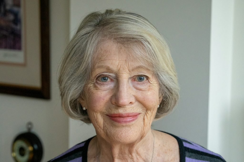 Une senior souriante et sereine